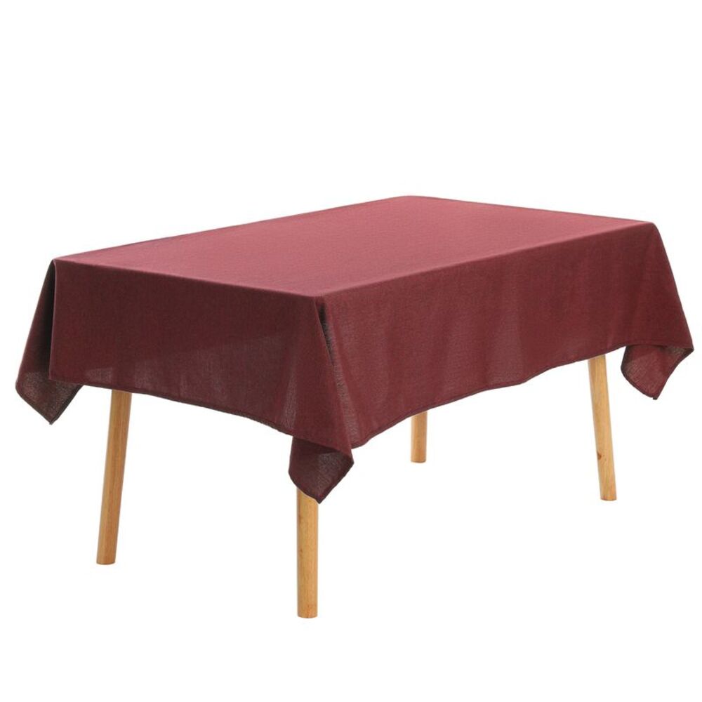1pc Square Tablecloth Cotton Linen Waterproof Table Cover 51x51inch Red